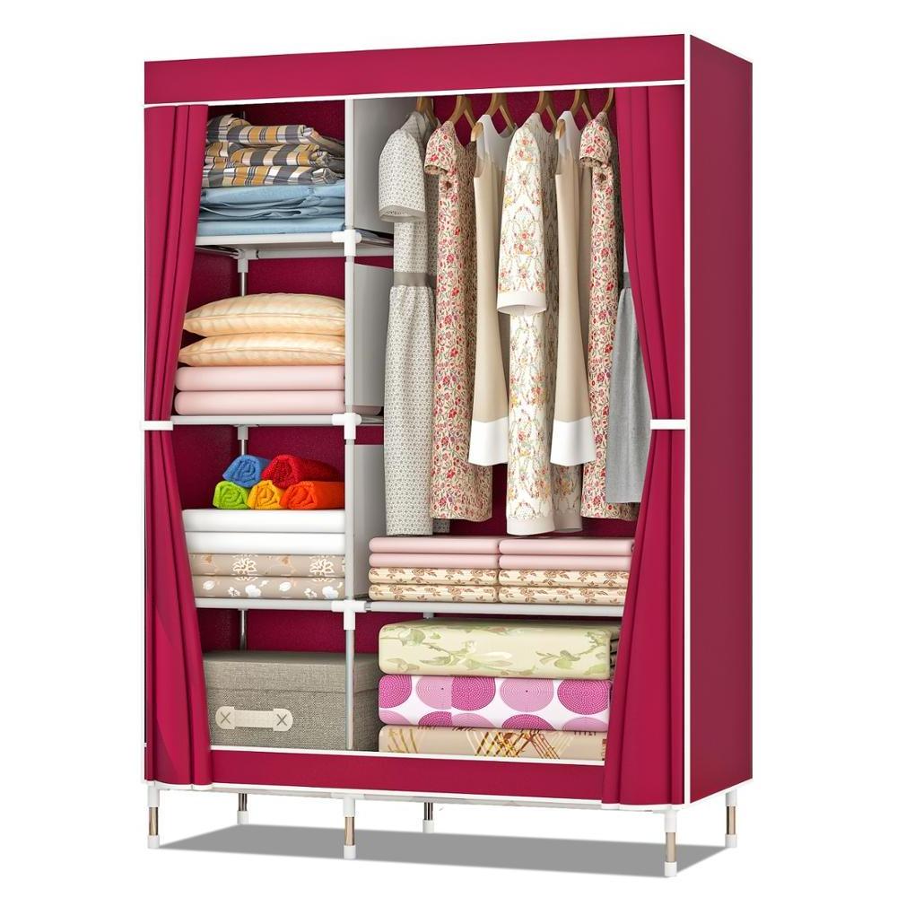 Wholesale Portable Cheap Student Non-woven Folding Fabric Wardrobe Silding Door Closet Wardrobe For Baby