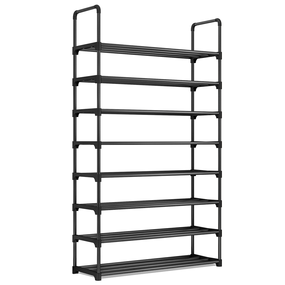 Wholesale low price 10 layers black porch shoe rack non-woven shoe stand multifunctional shoe rack for home