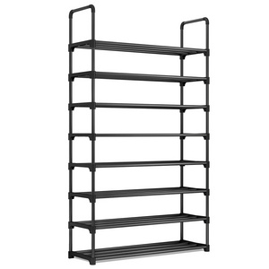 Wholesale low price 10 layers black porch shoe rack non-woven shoe stand multifunctional shoe rack for home