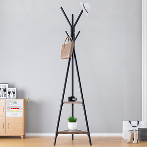 Wholesale metal standing coat rack bedroom tree shape coat stand entryway coat rack with shelf