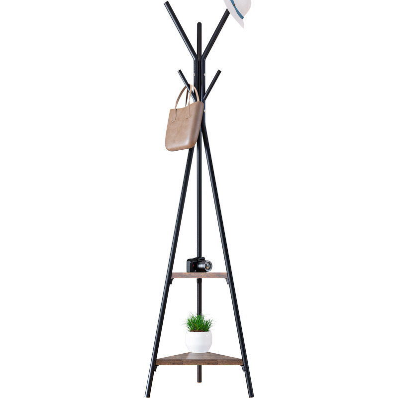 Wholesale metal standing coat rack bedroom tree shape coat stand entryway coat rack with shelf