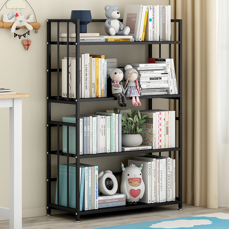 Wholesales Metal Storage Rack Living Room Bedroom Display Bookshelf Bookcase For Kids