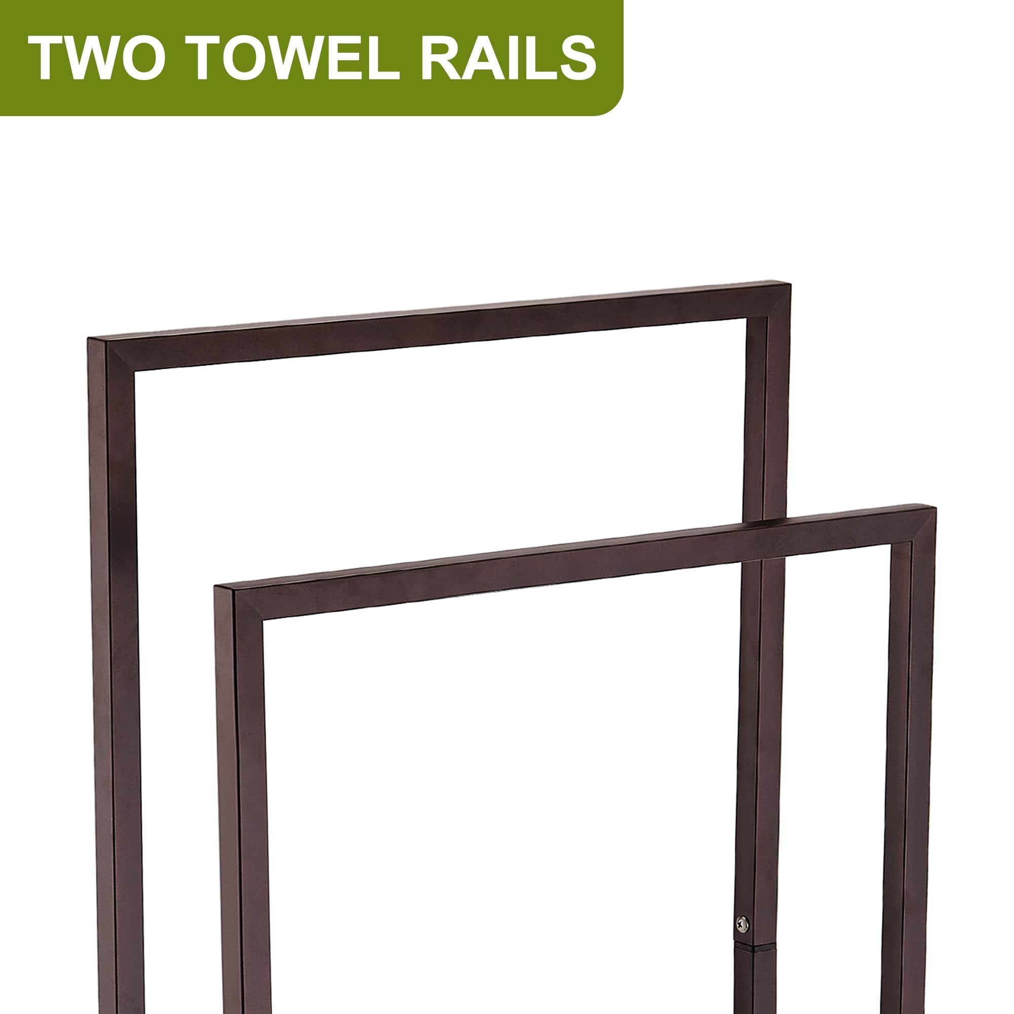 Bathroom Storage Laundry Room Free Standing Towel Rack 2 Tier Metal Towel Racks Hand Towel Drying Holder Stand Rack