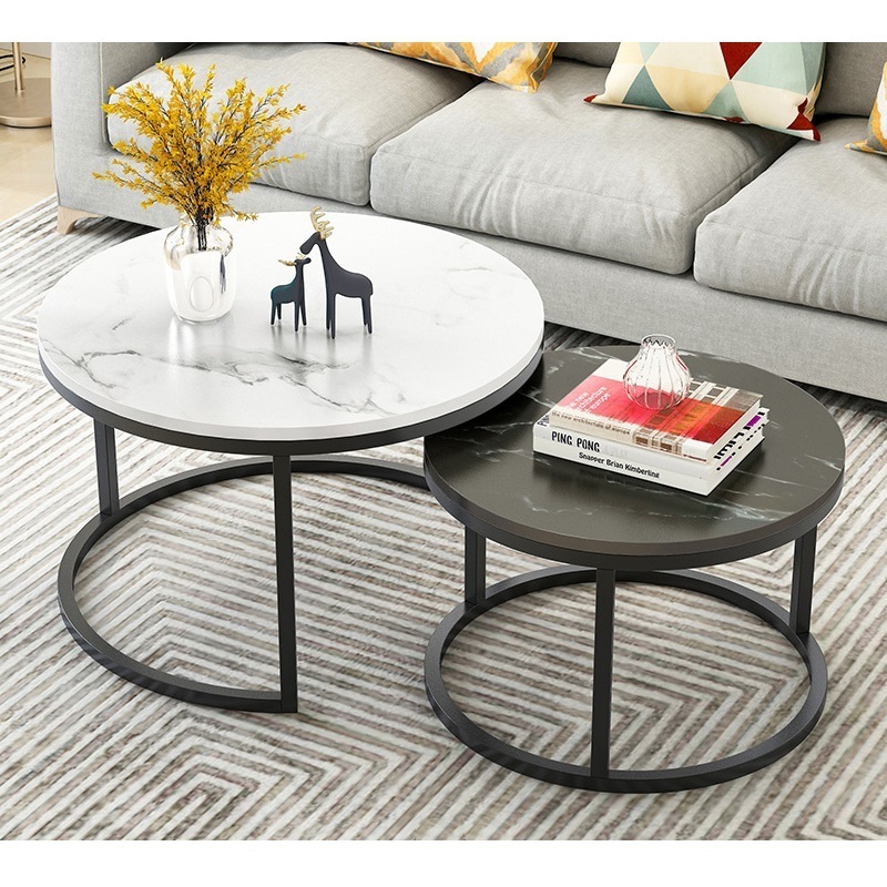 Modern Wood Coffee Table Marble Convertible Extendable Coffee Tables Texture Living Room Furniture