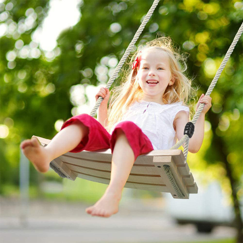 Wooden swing seat with rope sale