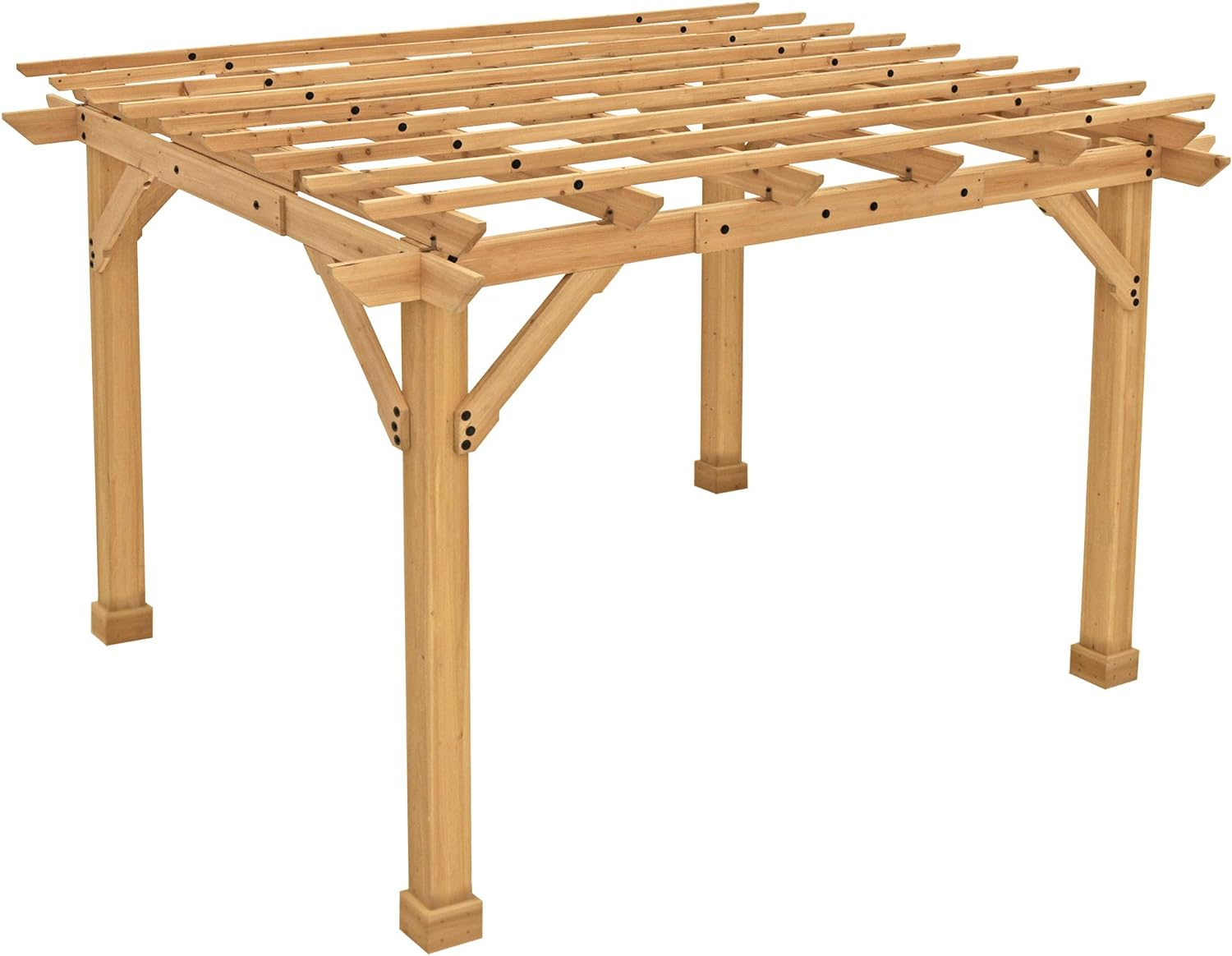 12x14ft Pergola Outdoor  with Solid Structure Patio Wood Pergola Cedar Pergolas and Gazebos