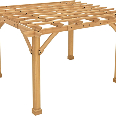 12x14ft Pergola Outdoor  with Solid Structure Patio Wood Pergola Cedar Pergolas and Gazebos