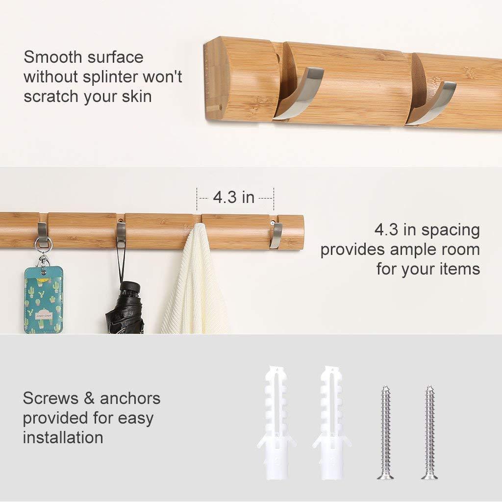 Entryway Organizer Rustic Wooden Wall Mounted clothes Hanger Coat Rack with Shelf and 5 Hooks Hanging Hat Towel Coat