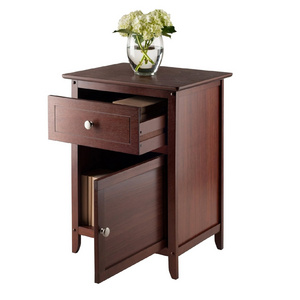 Solid Wood Night Stand With Double-layer Drawers Wooden End Table Side Tables For the Bedroom