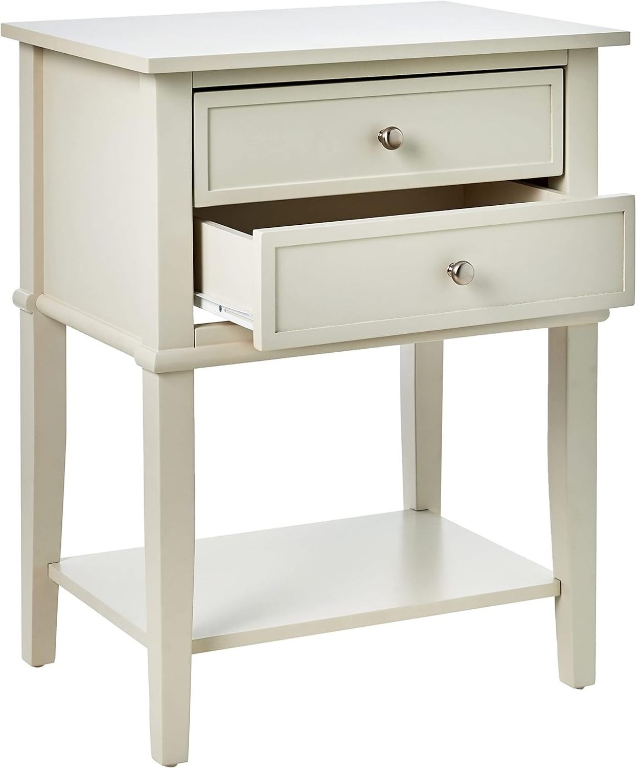 Ameriwood Home Franklin 2 Drawers, Soft White Accent Table