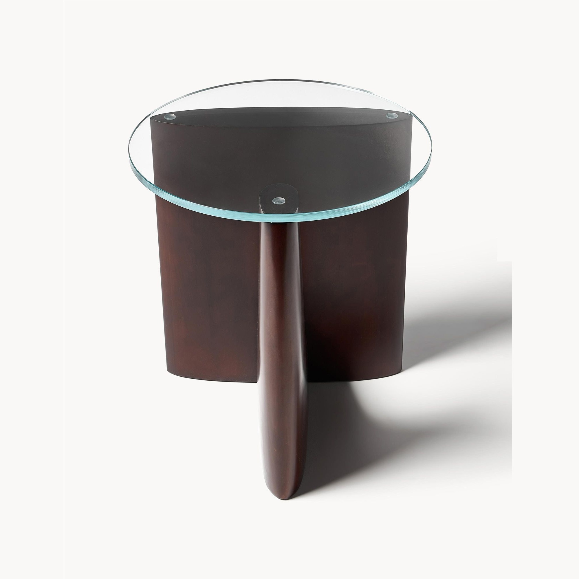 Solid Wood Glass Tabletop Nordic Coffee Table Modern Round Art End Table for Living Room Furniture