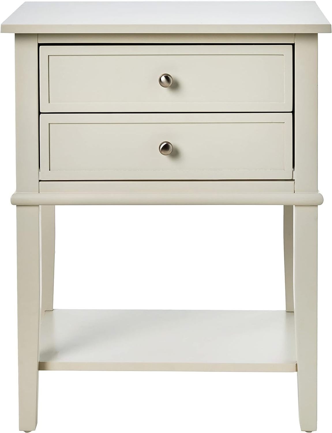 Ameriwood Home Franklin 2 Drawers, Soft White Accent Table