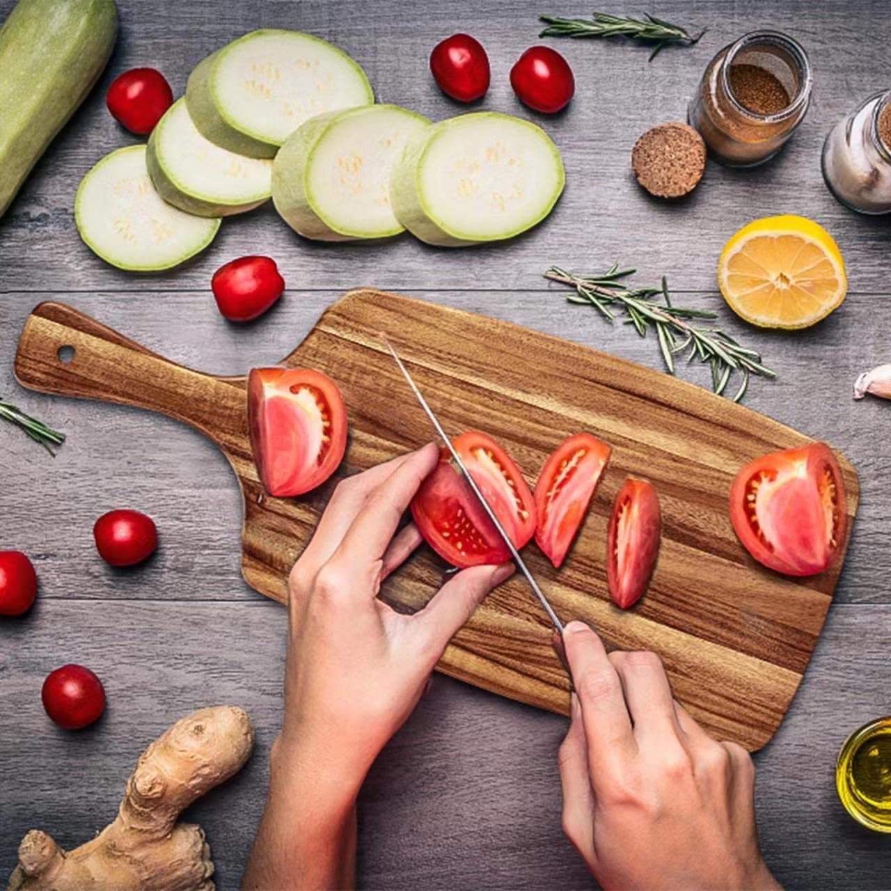 Bamboo Cheese Cutting Board Set with Cutlery Including 4 Stainless Steel Knife