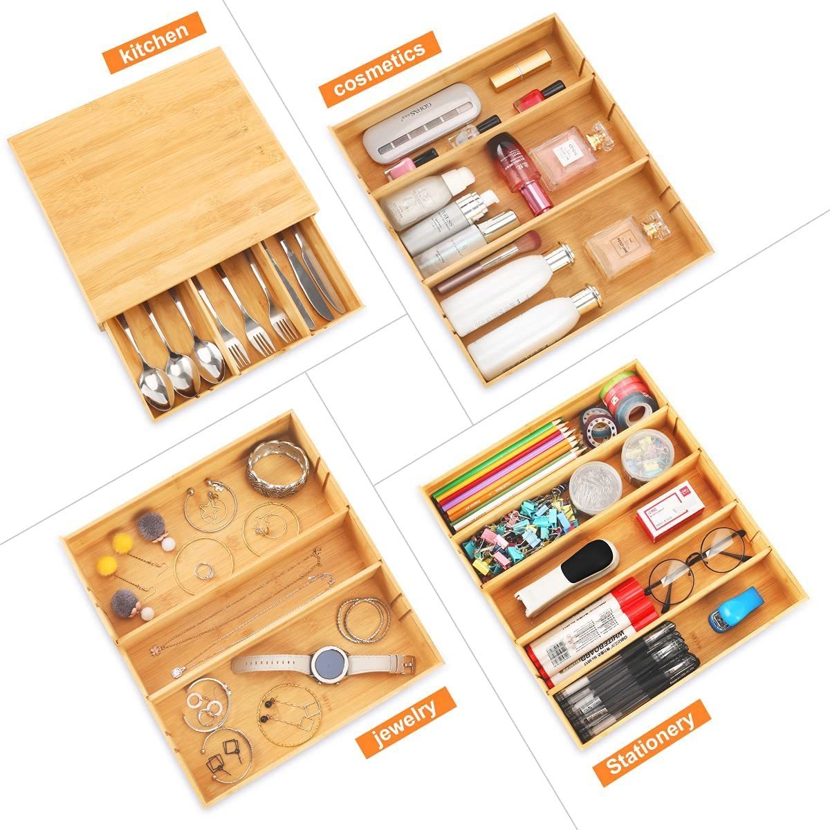 Top Seller Coffee Pod Holder Bamboo K Cup Holder for Drawer Cup Organizer, Bamboo Teabag Organizer for Kitchen Office