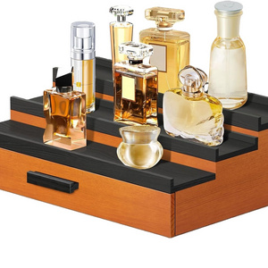 Wooden Cologne Organizer for Men Women,3 Tier Elevated Cologne Tray Perfume Stand Organizer for Bedroom