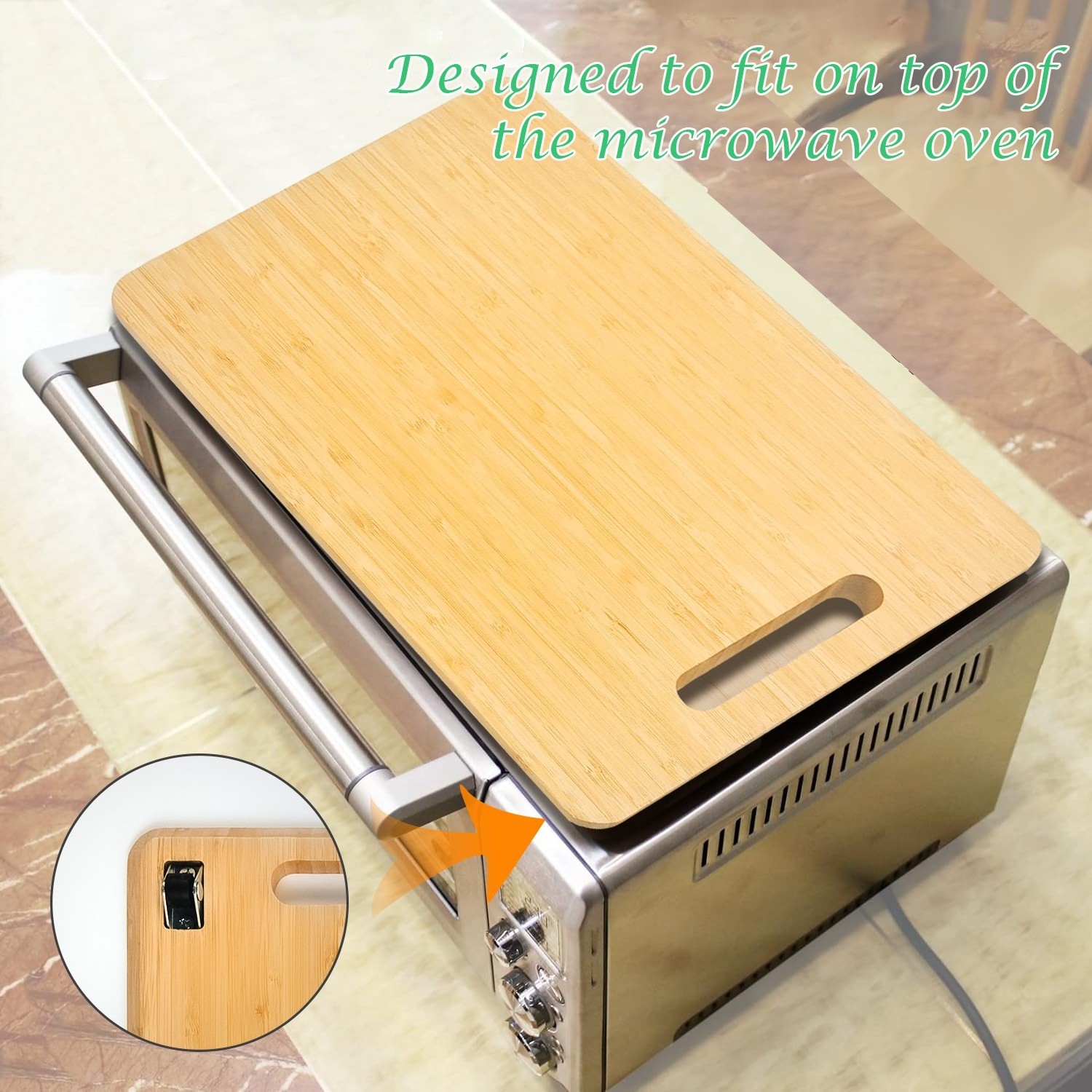 Bamboo Cutting Board Compatible with 845BSS 860BSS Toaster Oven Wood Heat Resistant Space Save Board for Oven top