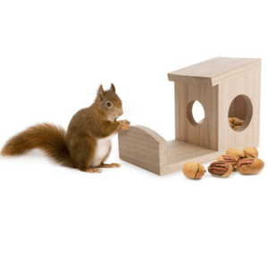 Weather-resistant bamboo wooden Hanging Squirrel or bird Feeder