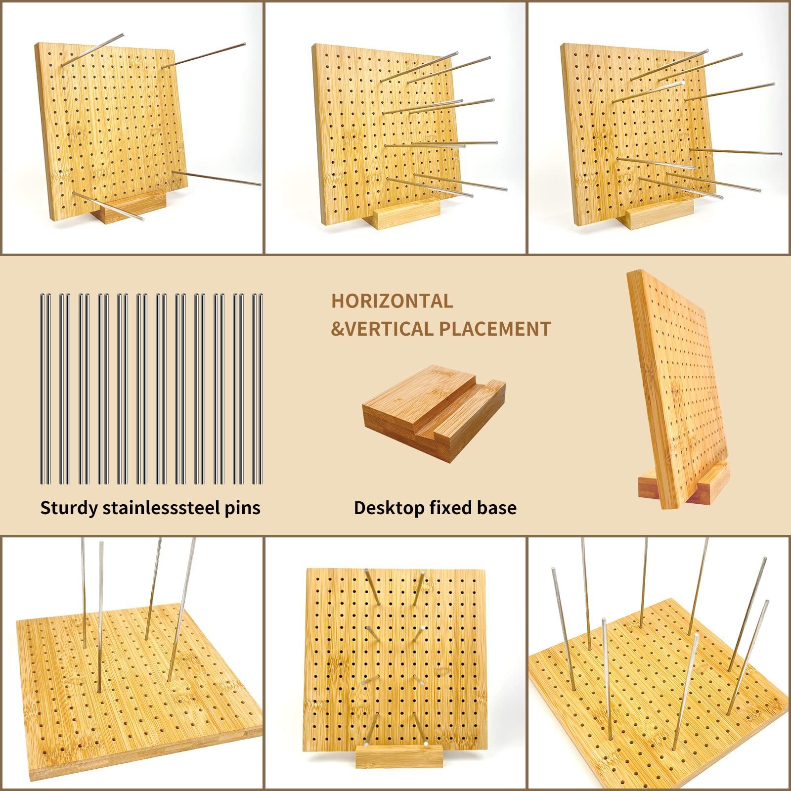 Blocking Board for Crocheting,Knit Blockers Stand Pins & Tray Blocking Mats for Knitting with 20 Stainless Steel Rod pins