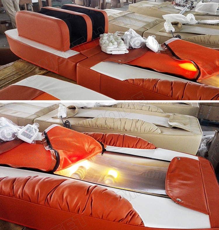 OEM Wholesale Factory  Price Electric Jade Roller automatic  Full Body Thermal Heating Massage Bed Table with Music