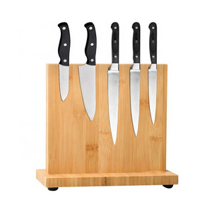 Magnetic Knife Block,Natural Bamboo Magnetic Knife Holder Organizer Dock,Cutlery Display Stand and Storage Rack