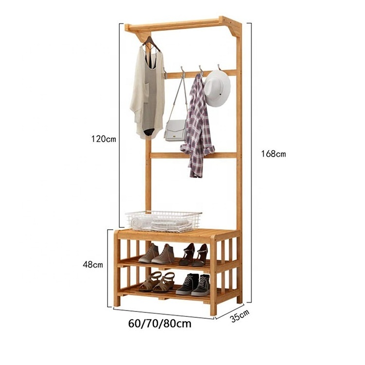 Home Furniture Simple Hanging Bamboo Clothes Rack