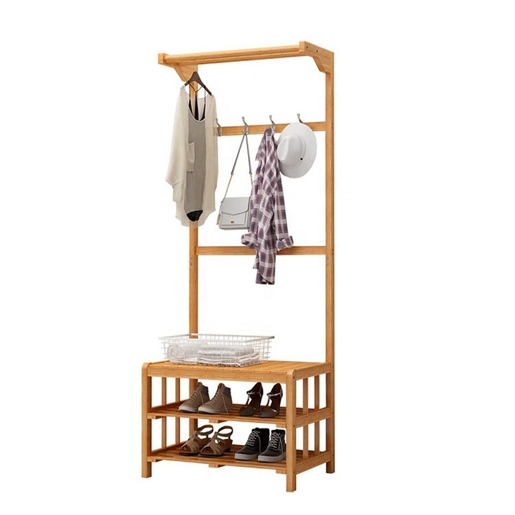 Home Furniture Simple Hanging Bamboo Clothes Rack