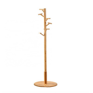 Coat Stand Bamboo Clothes Rack Hat Rack Hooks for Bedroom Free Standing 180x40x15cm Rack hat