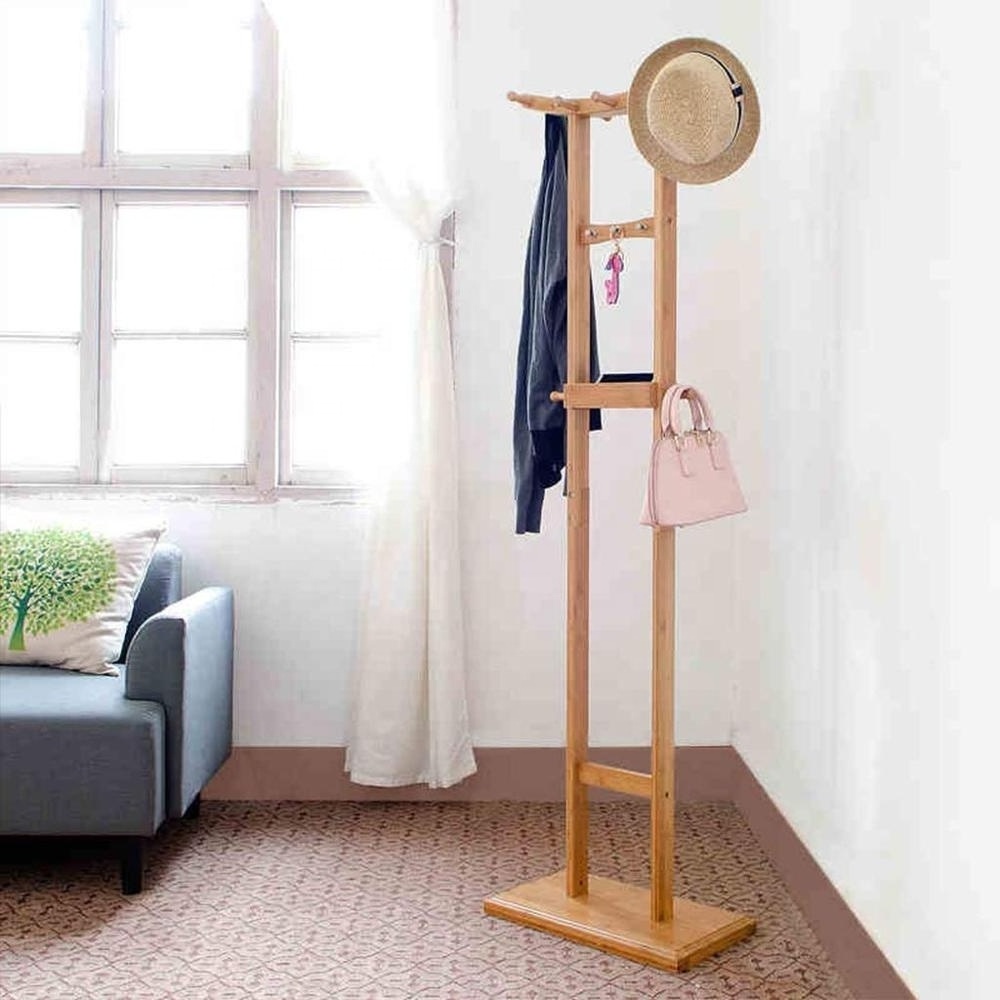 Rack Free Standing with Storage Shelf for Keys Wallet, Adjustable Solid  Double Coat Tree Hat Hanger with 15 Hooks for Clothes