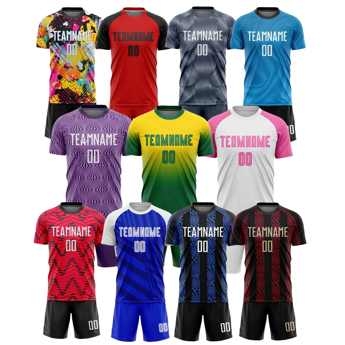 Wholesale men's custom Embroidery Soccer Jerseys plus size design sublimation mesh green and white football uniform for kids