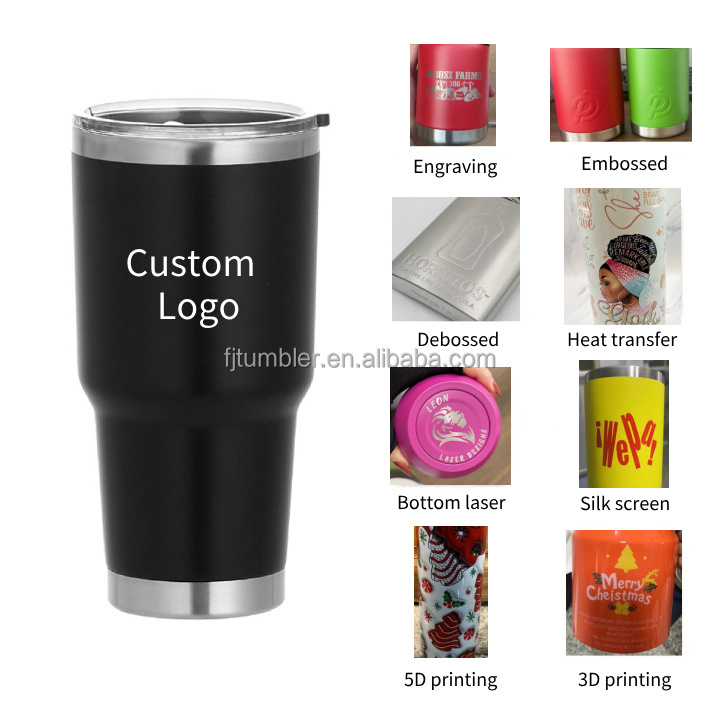 Wholesale Bulk Yetti Tumbler 20 oz Engraved Powder Coated Stainless Steel 20oz Tumbler Cup 30 oz Coffee Mug Customizable Tumbler