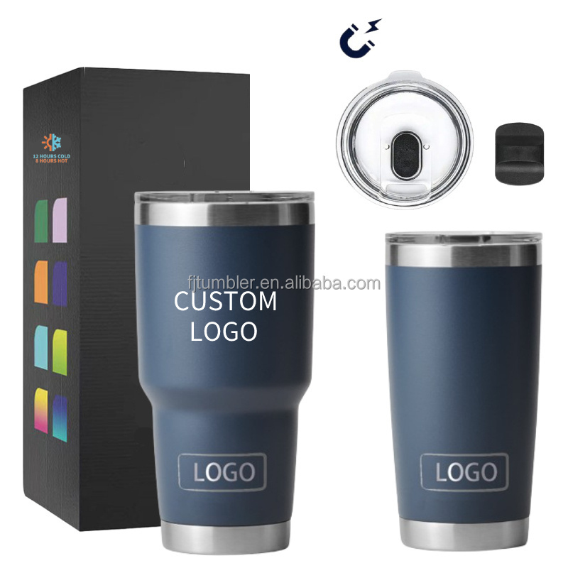 Wholesale Bulk Yetti Tumbler 20 oz Engraved Powder Coated Stainless Steel 20oz Tumbler Cup 30 oz Coffee Mug Customizable Tumbler