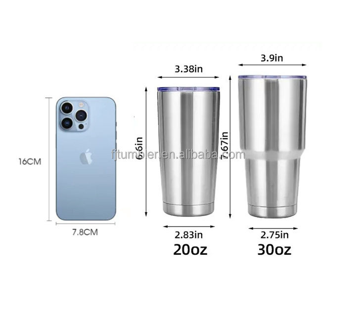 Wholesale Bulk Yetti Tumbler 20 oz Engraved Powder Coated Stainless Steel 20oz Tumbler Cup 30 oz Coffee Mug Customizable Tumbler