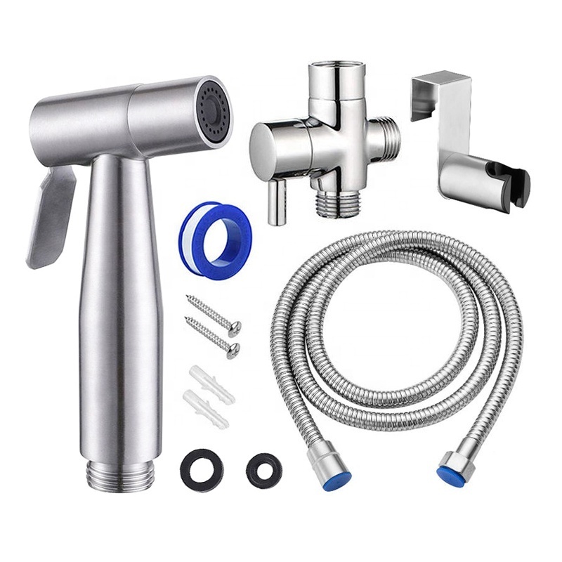 Stainless Steel Bidet Toilet Spray Holder Bathroom Hand Shattaf Set Toilet Bidet Faucet