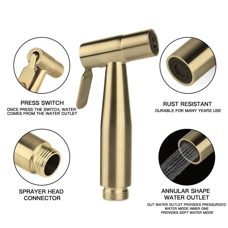 Stainless Steel Bidet Toilet Spray Holder Bathroom Hand Shattaf Set Toilet Bidet Faucet