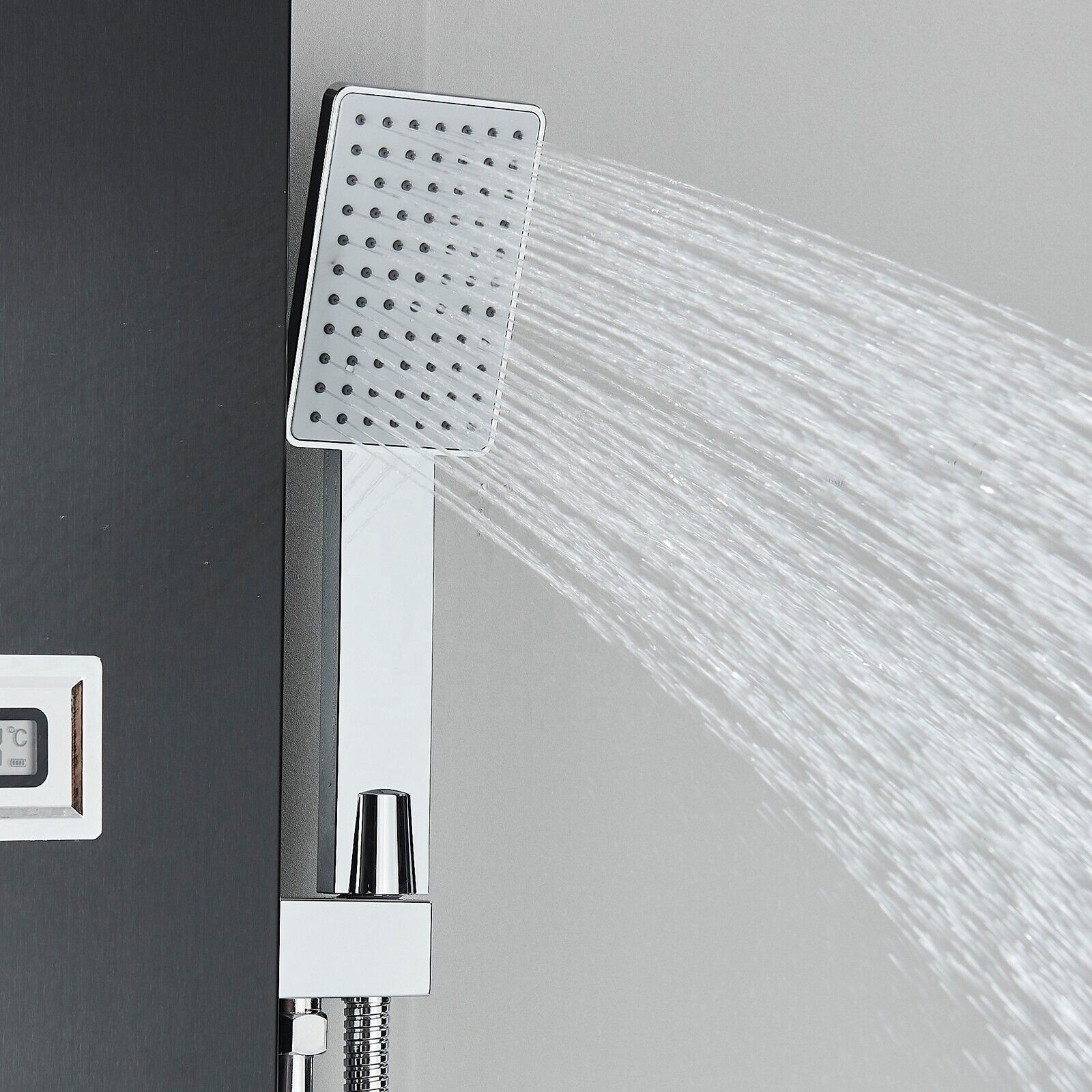 stainless steel wall mounted black shower column