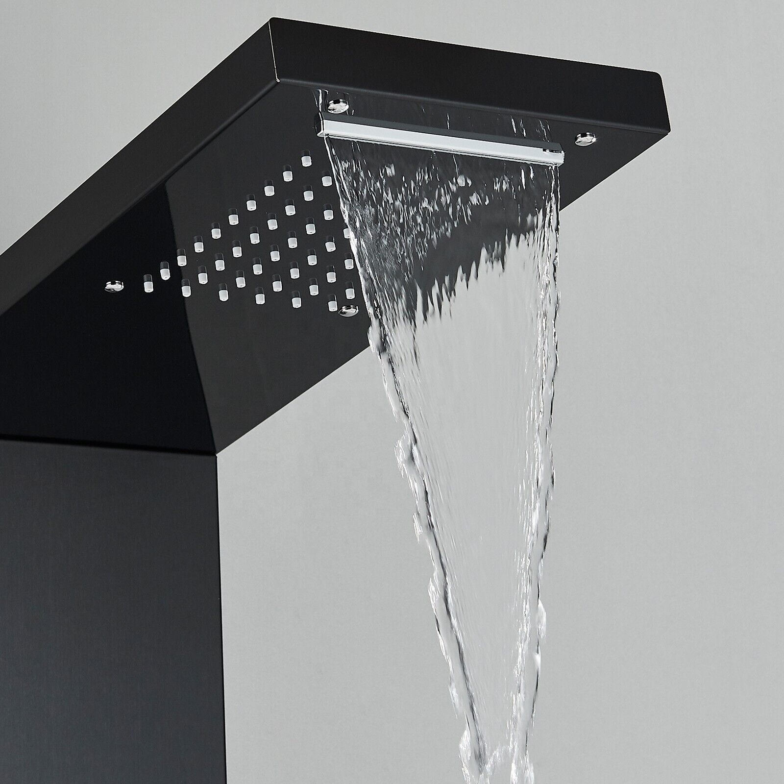 stainless steel wall mounted black shower column