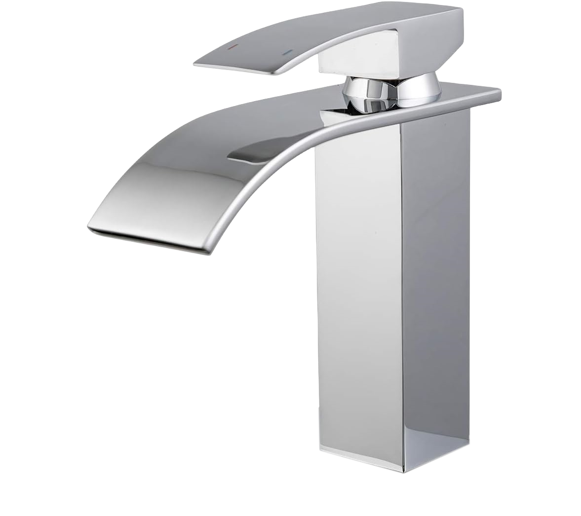 Simple style hotel bathroom stainless steel plating waterfall basin sink faucet square faucet