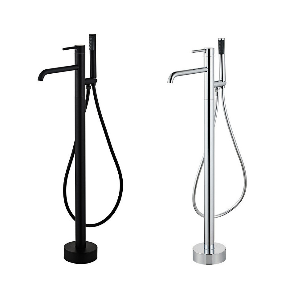 Filler Standing Bathtub Mixer Tap Faucet Bath Long Neck Faucets Stand Alone