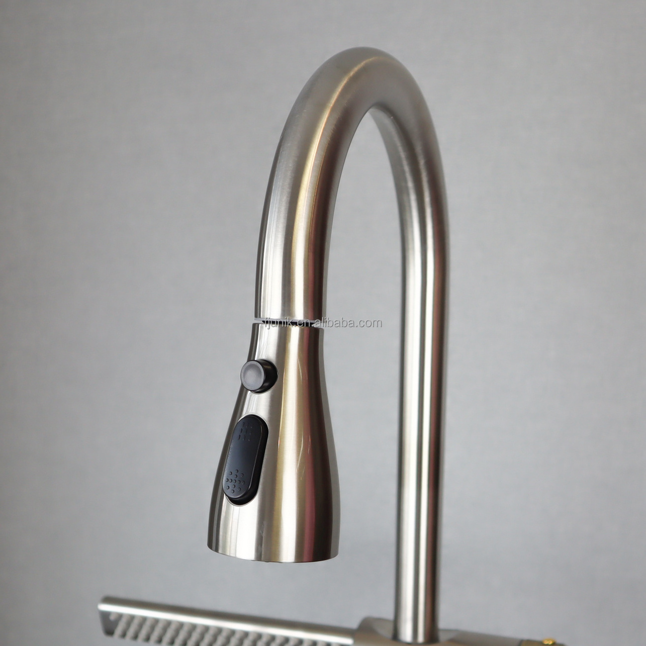 New developed single hole waterfall faucet SUS 304 pull out kitchen faucet with side sprayer