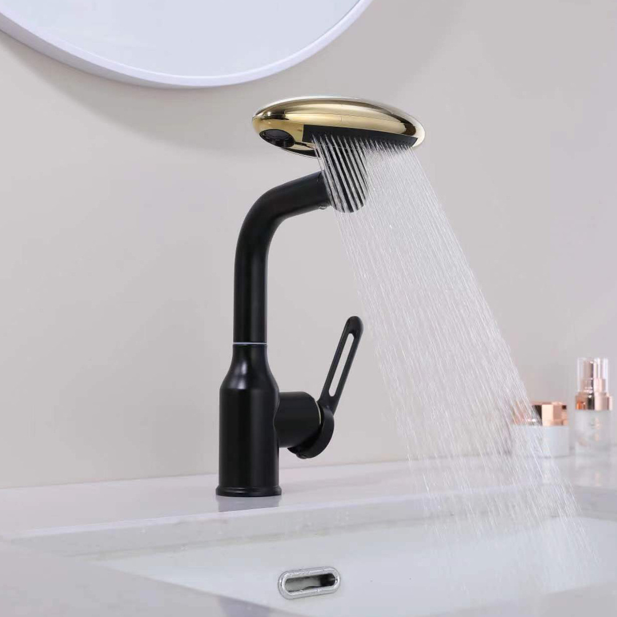 Latest Bathroom Sink Faucet Deck Mounted Hot and Cold Taps Waterfall Faucet Universal Mixer Faucet