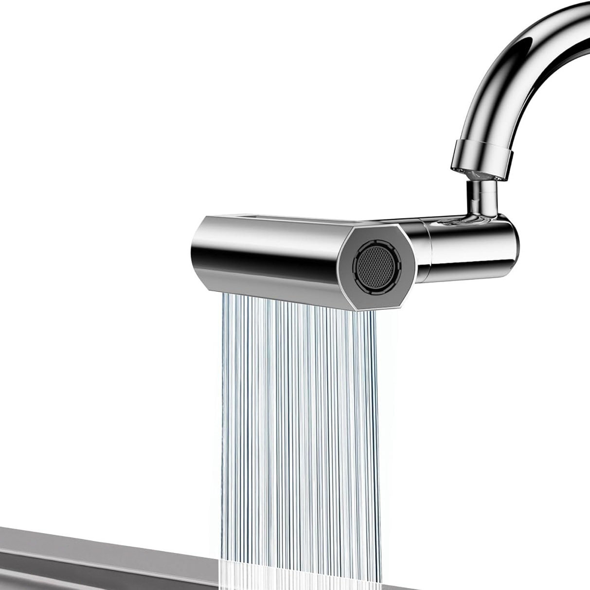 Modern Waterfall Kitchen Faucet Extension Spout Universal Fitting Chromed Kitchen Sink Filter Faucet Extender