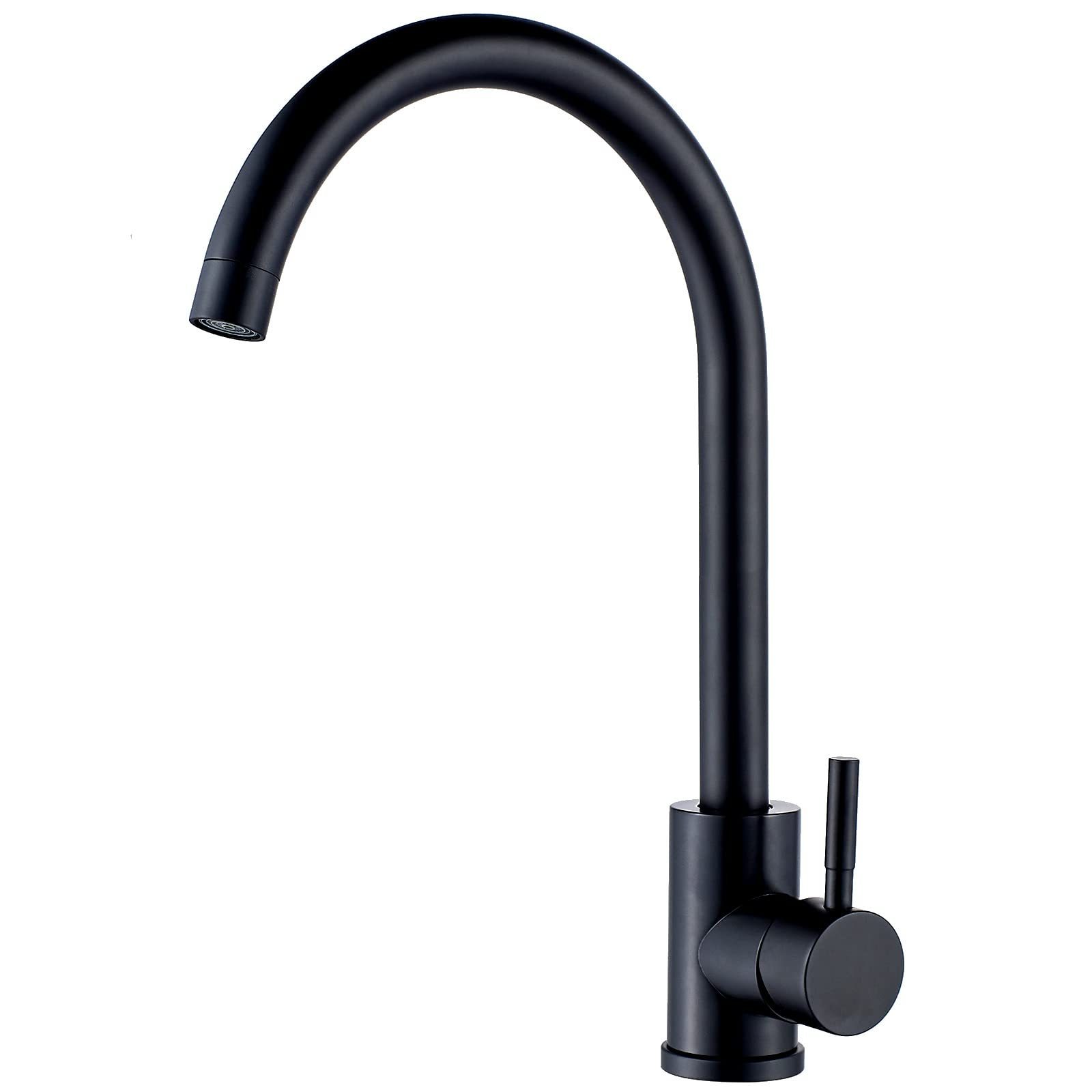 Factory Supply Commercial Goose Neck Stainless Steel Gold Black Kitchen Faucet