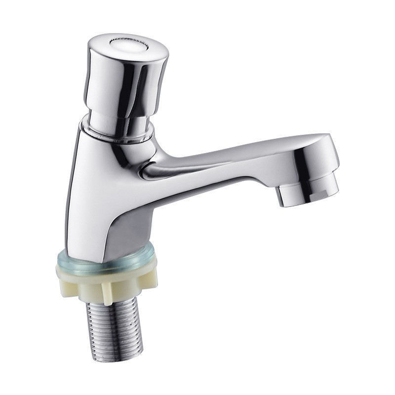 Public Kitchen Bathroom Chrome Plated Self Closing Water Saving Time Delay Faucet Time-lapse faucet