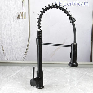 Spring Matte Black Sprayer Kitchen Taps Sink Way Kitchen Faucet Pull Out Water Mixer Kitchen Tap