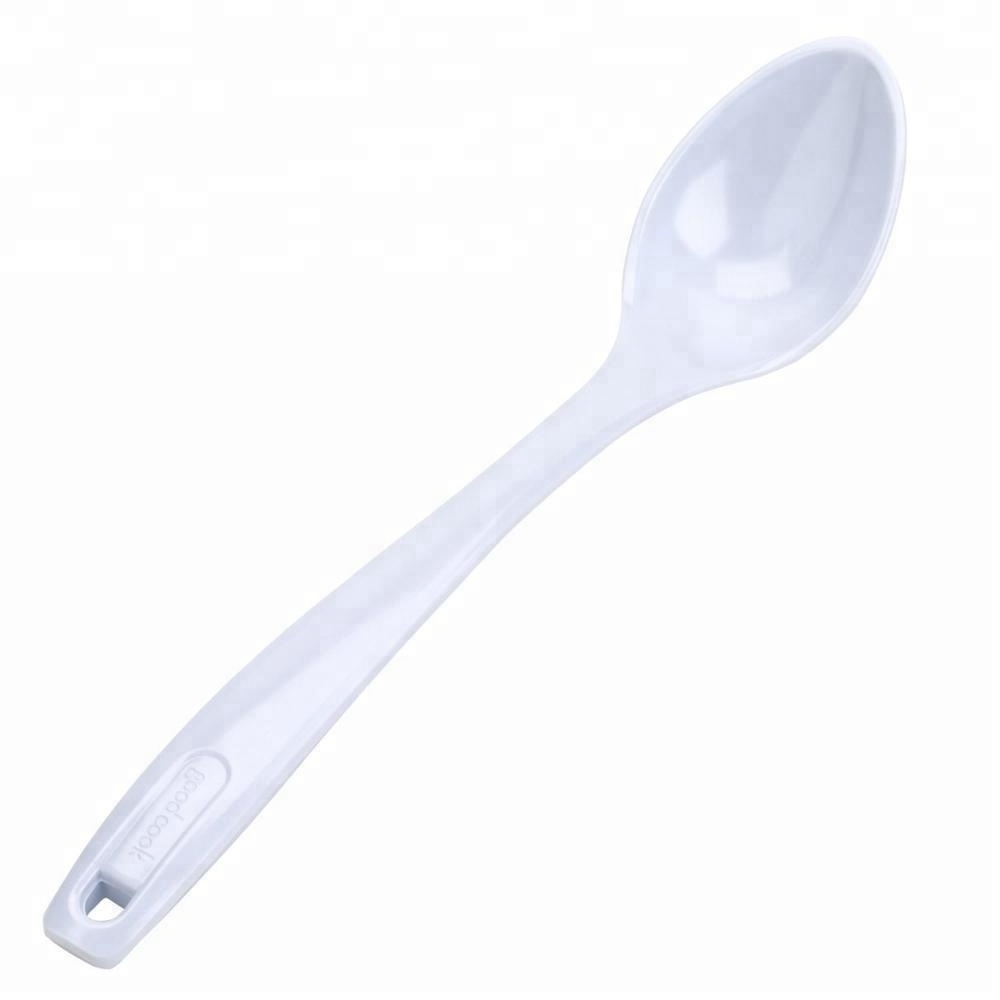 White plastic solid soup cooking serving ladle