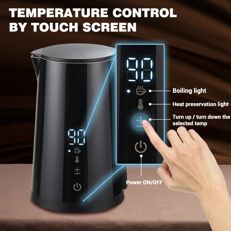 Digital electric kettle with temperature control electric kettle teapot set 1.7 L Glass electric kettle set temp