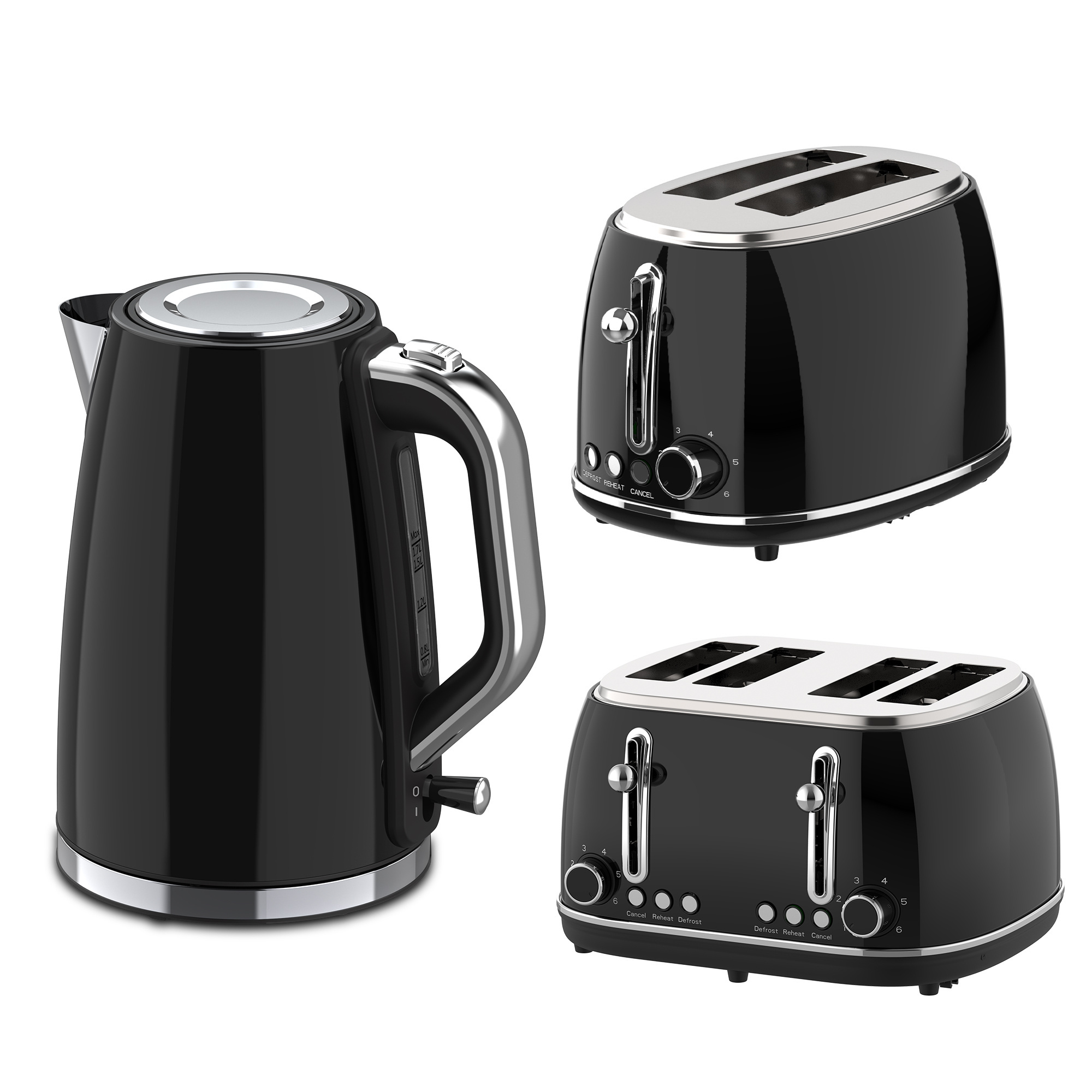 Customize Retro Kitchen 2 Slice Electric Small Vertical Toasters kettle and toaster set electric