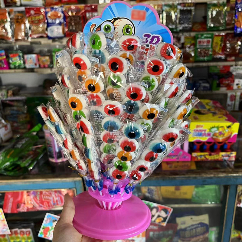 snacks eye candy lollipop candy long stick lollipops tree eyeball gummy candy