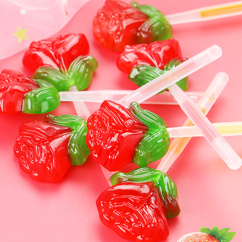 glowing rose lollipops boxed creative Valentine's Day gifts candies christmas snacks glowing stick lollipops