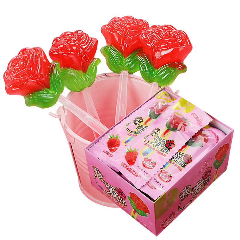 glowing rose lollipops boxed creative Valentine's Day gifts candies christmas snacks glowing stick lollipops